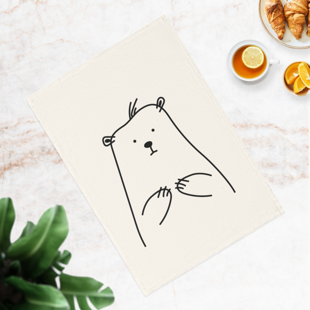 Bear cotton tea towel, 50 x 70 cm, organic cotton