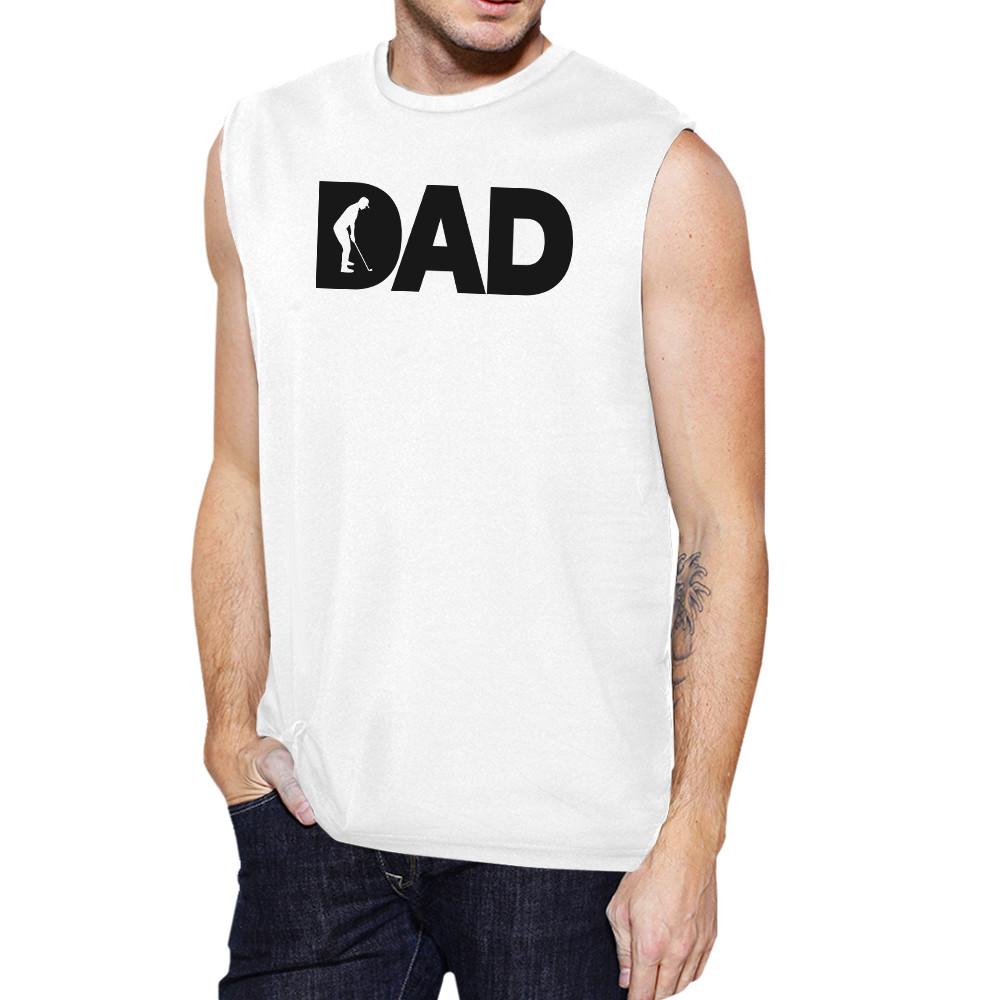 Dad Golf Mens White Funny Design Muscle Top Funny