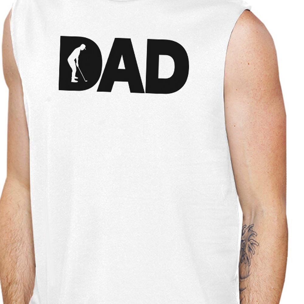 Dad Golf Mens White Funny Design Muscle Top Funny