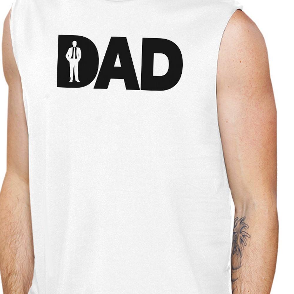 Dad Business Mens White Working Dad Muscle Tank