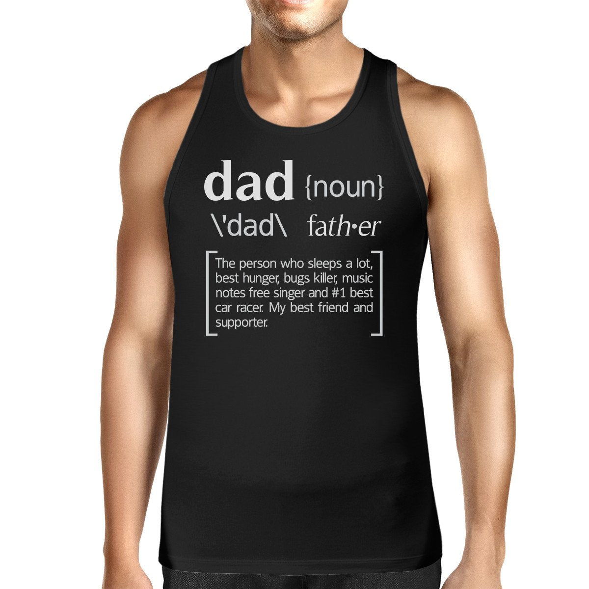 Dad Noun Mens Black Sleeveless Tee Funny Birthday