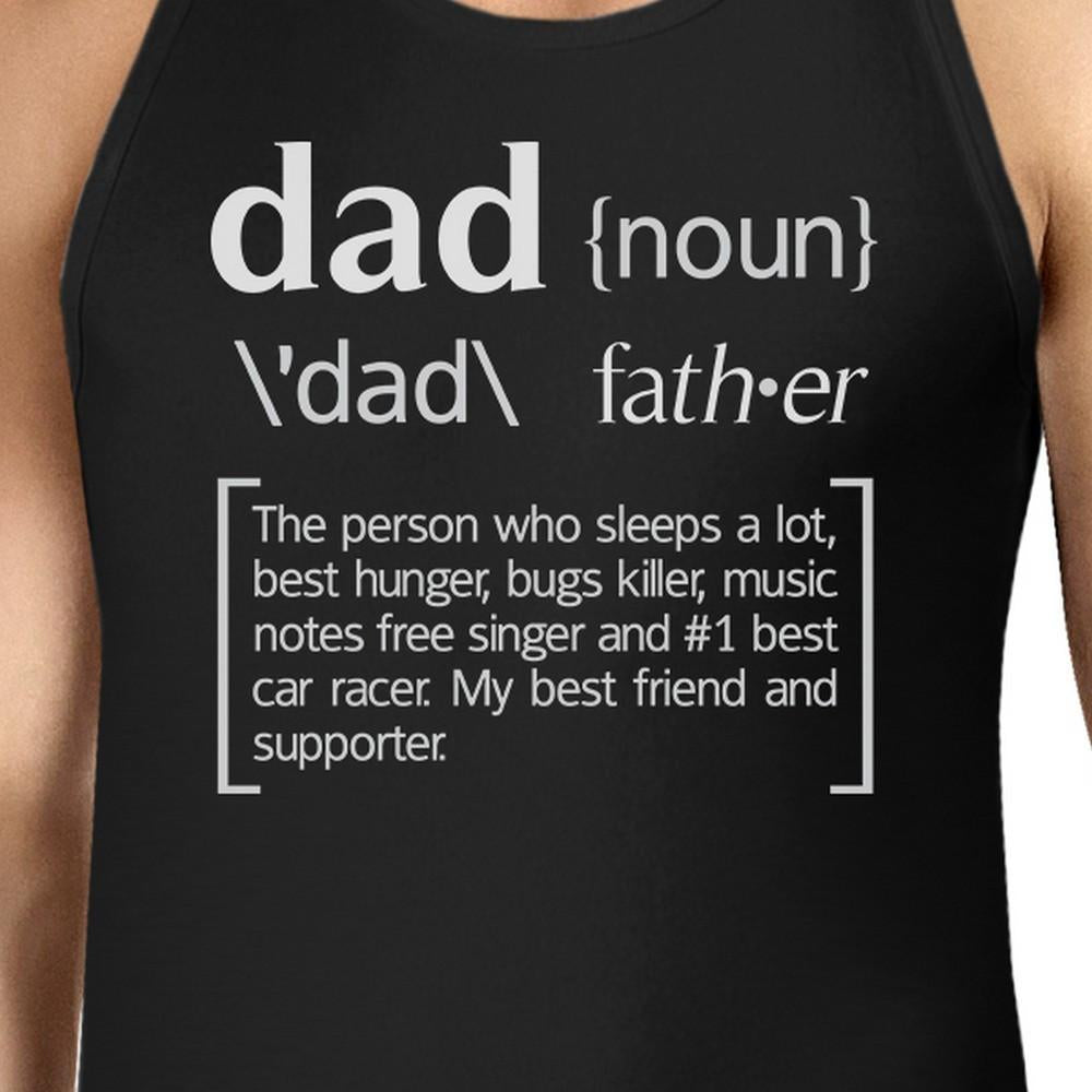 Dad Noun Mens Black Sleeveless Tee Funny Birthday