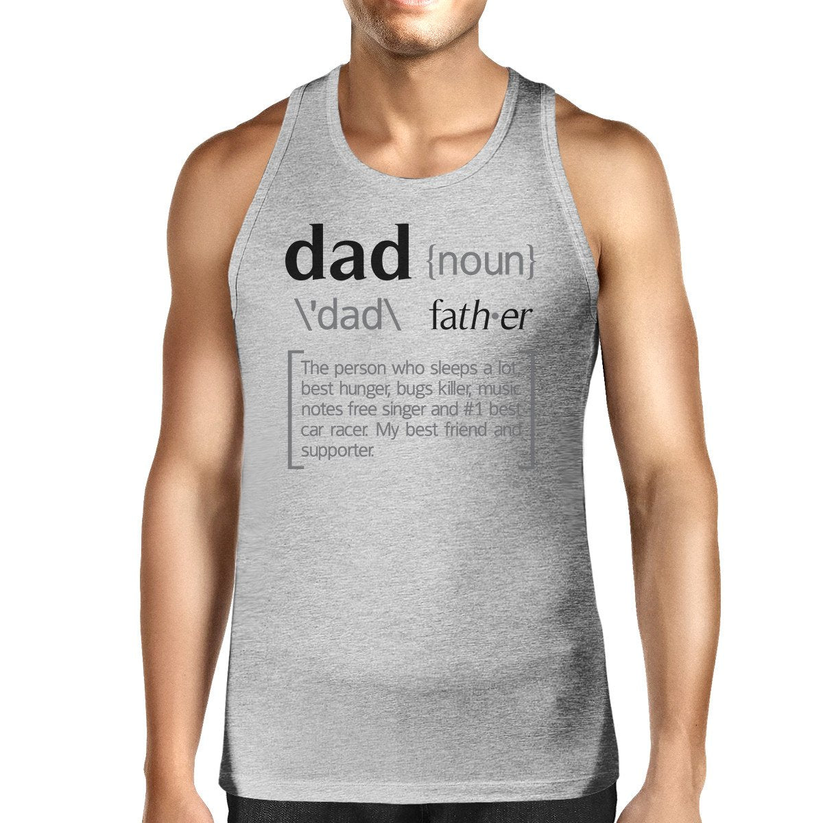 Dad Noun Mens Grey Cotton Tank Top Unique Fathers
