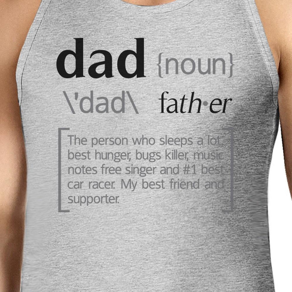 Dad Noun Mens Grey Cotton Tank Top Unique Fathers