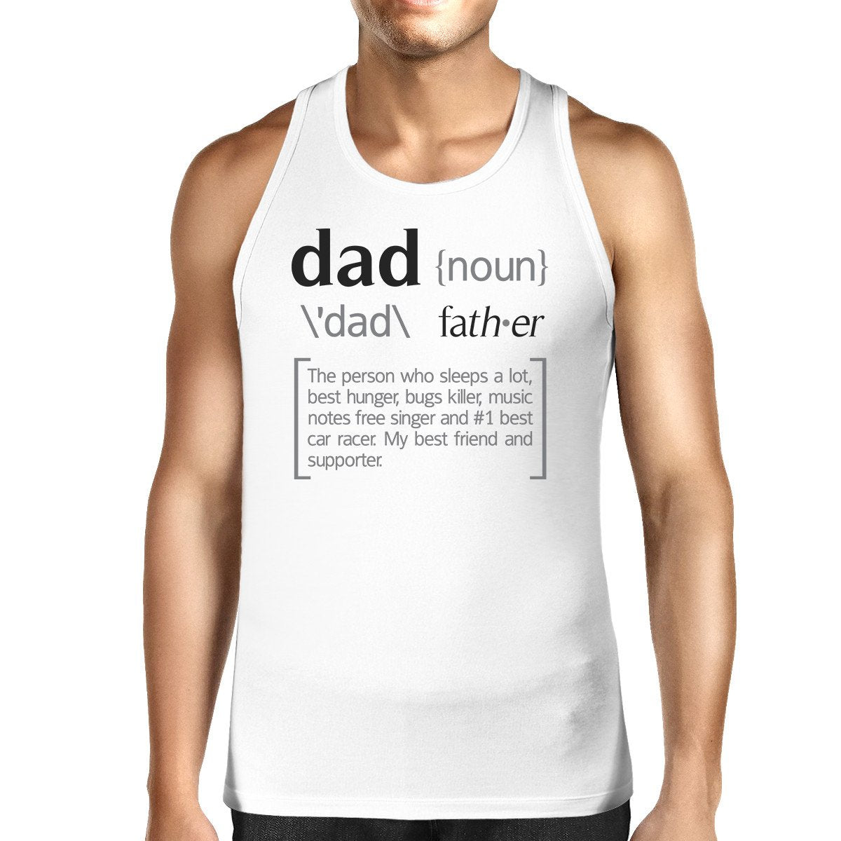 Dad Noun Mens White Graphic Tanks Unique Dad Gifts