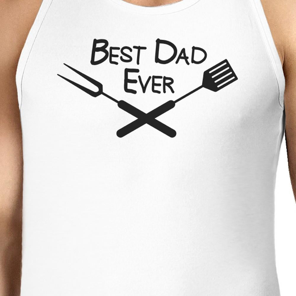 Best Bbq Dad Mens White Cotton Tank Top Barbeque