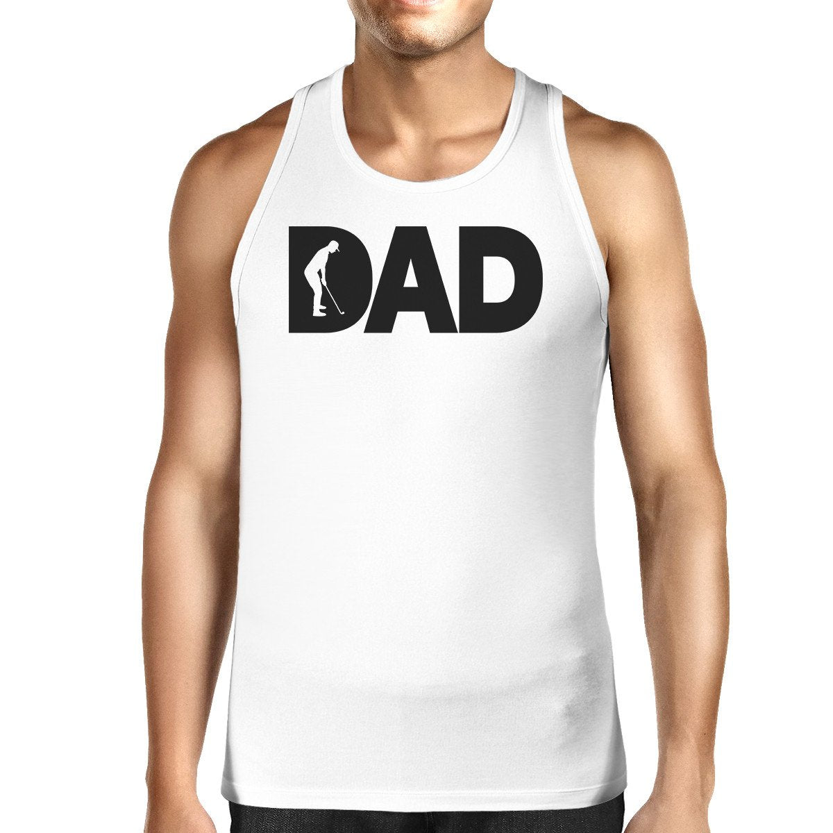 Dad Golf Mens White Graphic Tanks Unique Design