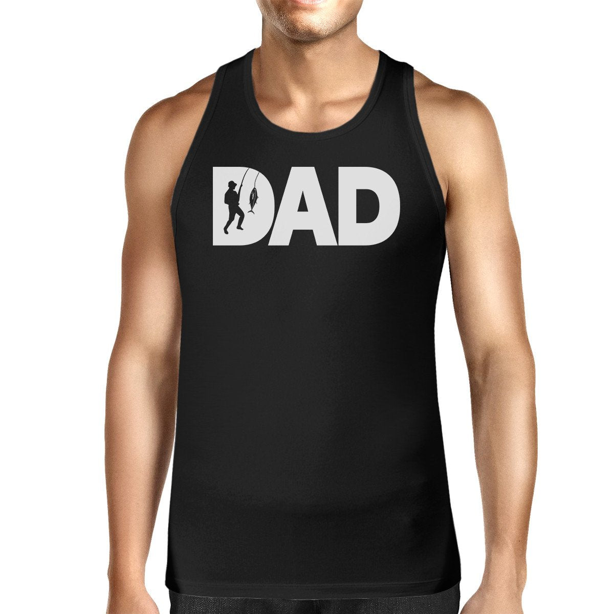Dad Fish Mens Black Tank Top Fathers Day Gifts For