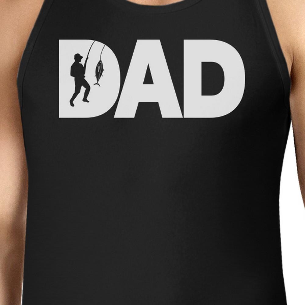 Dad Fish Mens Black Tank Top Fathers Day Gifts For