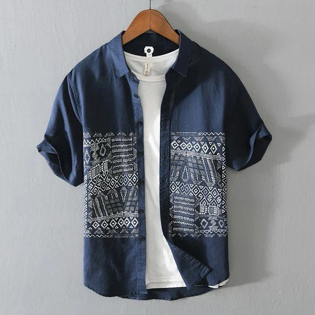 Cotton Printed Half Sleeve Shirt For Men