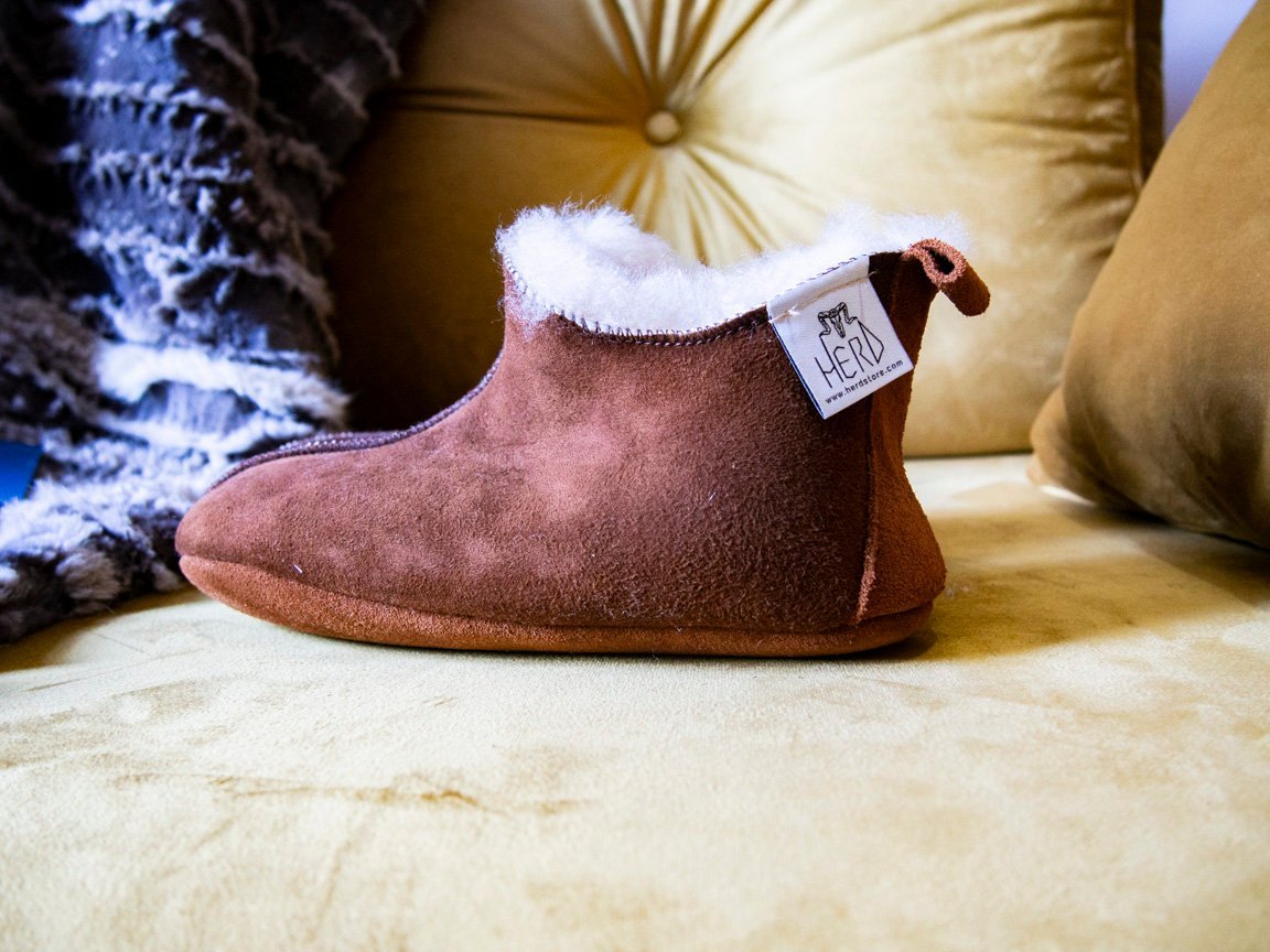 Brown Leather Slippers.