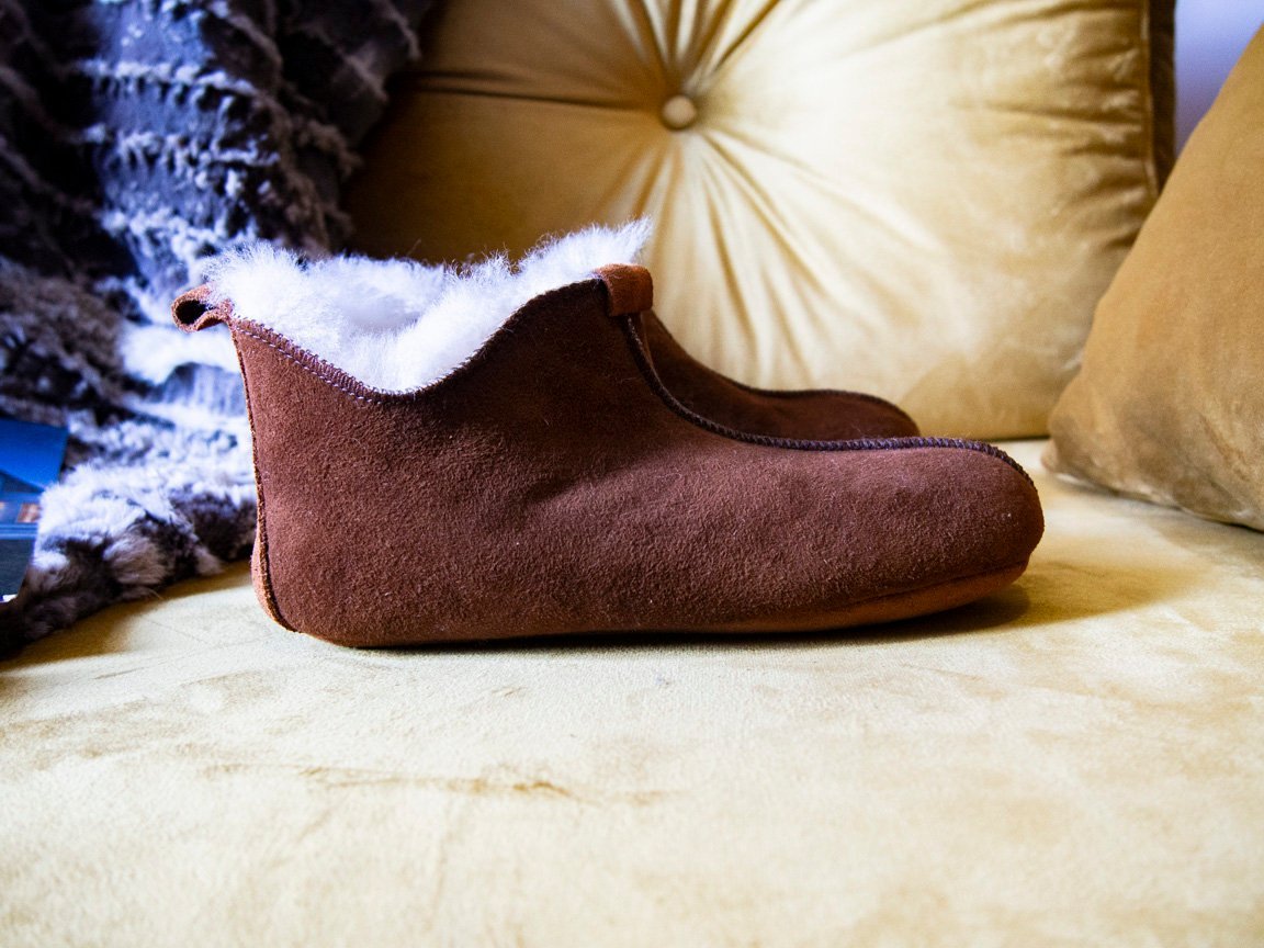Brown Leather Slippers.