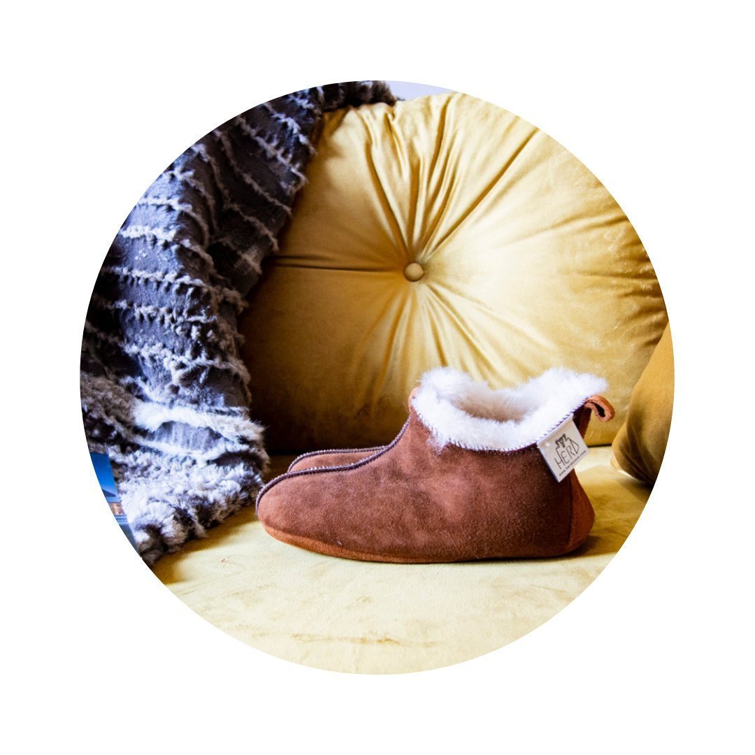 Brown Leather Slippers.