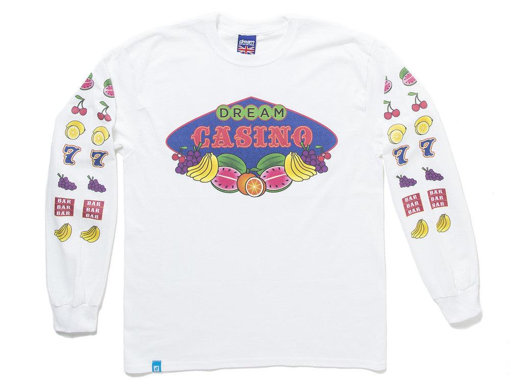 Fruity Casino Slots Design On White Long Sleeved T-shirt
