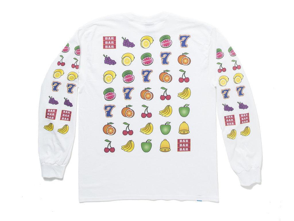 Fruity Casino Slots Design On White Long Sleeved T-shirt