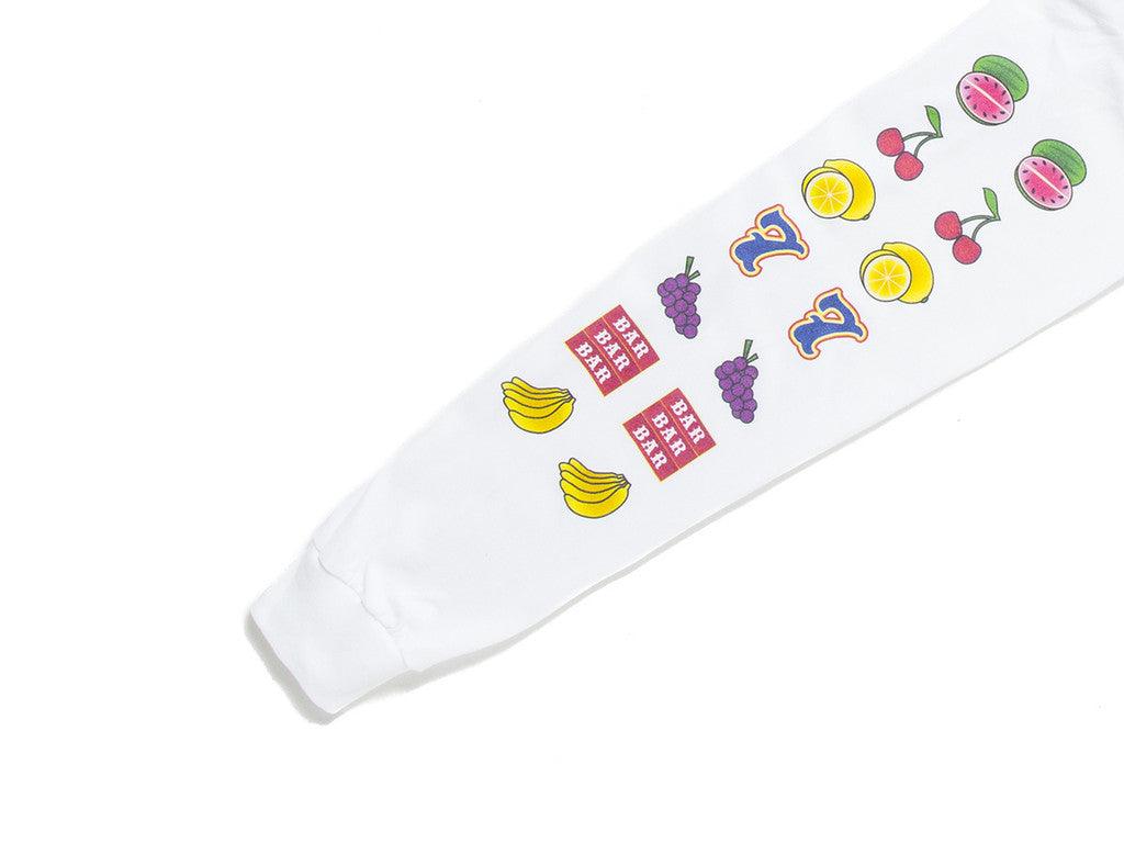 Fruity Casino Slots Design On White Long Sleeved T-shirt