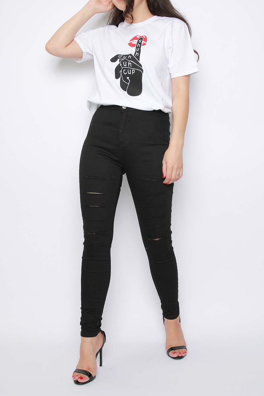 Shuh Duh Fuh Cup Slogan Oversized T-shirt