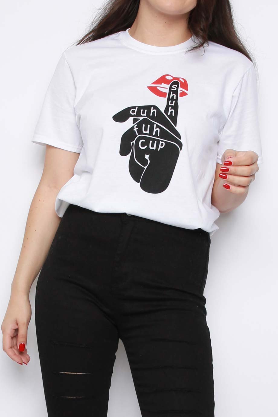 Shuh Duh Fuh Cup Slogan Oversized T-shirt