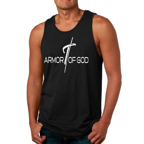 Mens Fitness Tank Top Graphic T-shirt Armor of God Cross