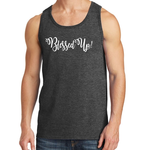 Mens Fitness Tank Top Graphic T-shirt Blessed Up