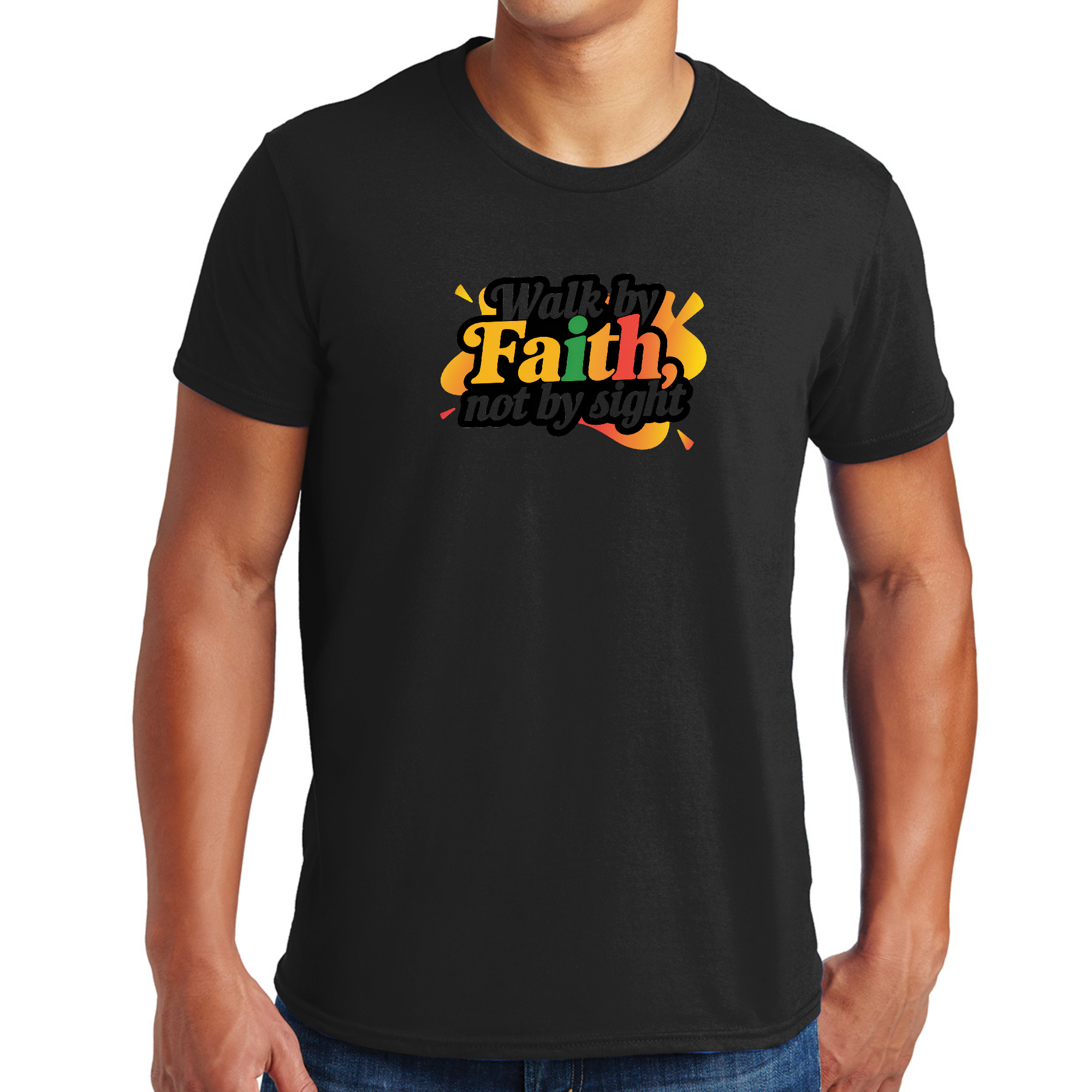 Mens Graphic T-shirt Walk by Faith, not by Sight