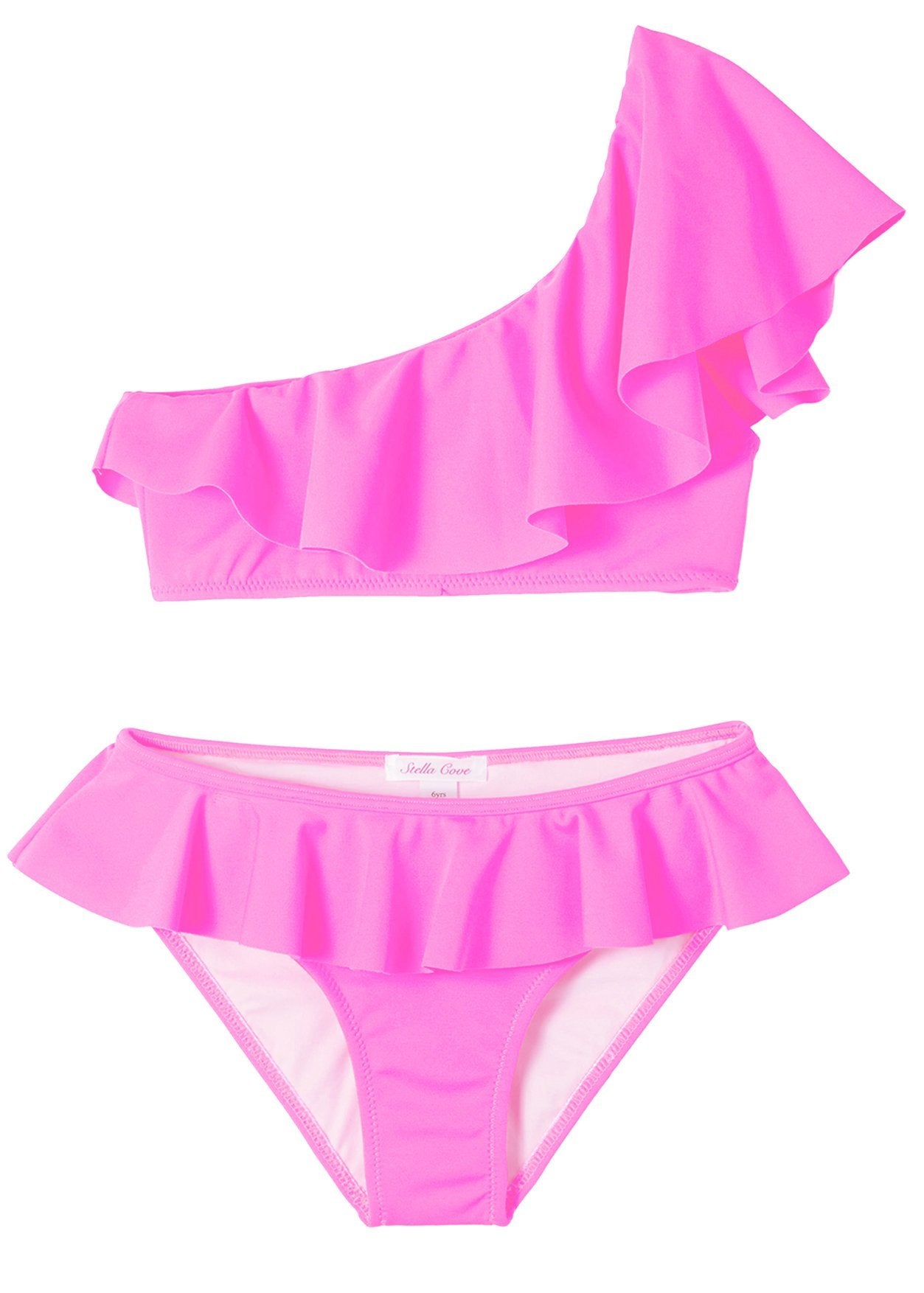 Neon Pink One Shoulder Bikini