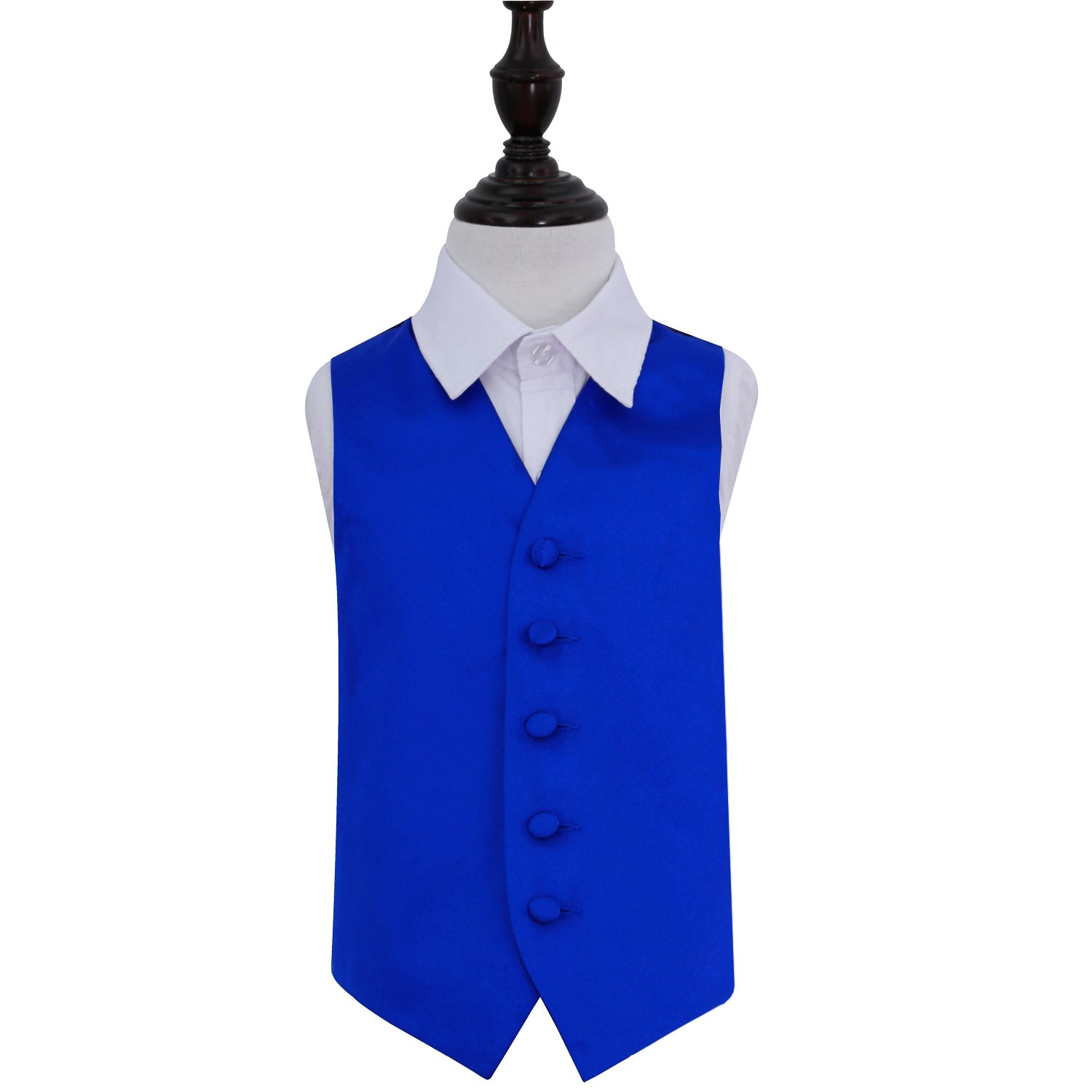 Plain Satin Waistcoat - Boys - Royal Blue, 28&