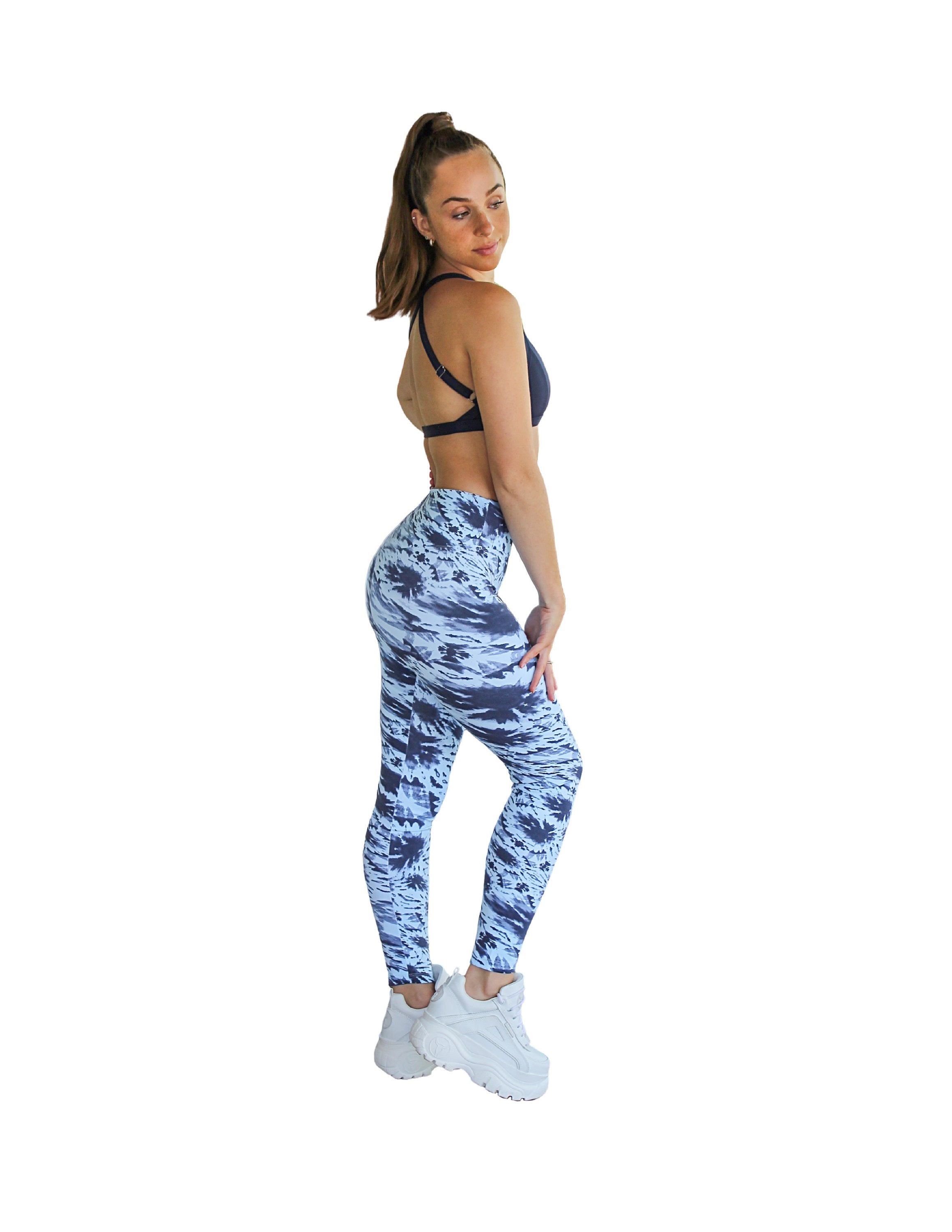 Prema Seamless High Rise Yoga Leggings - Blue Tie Dye