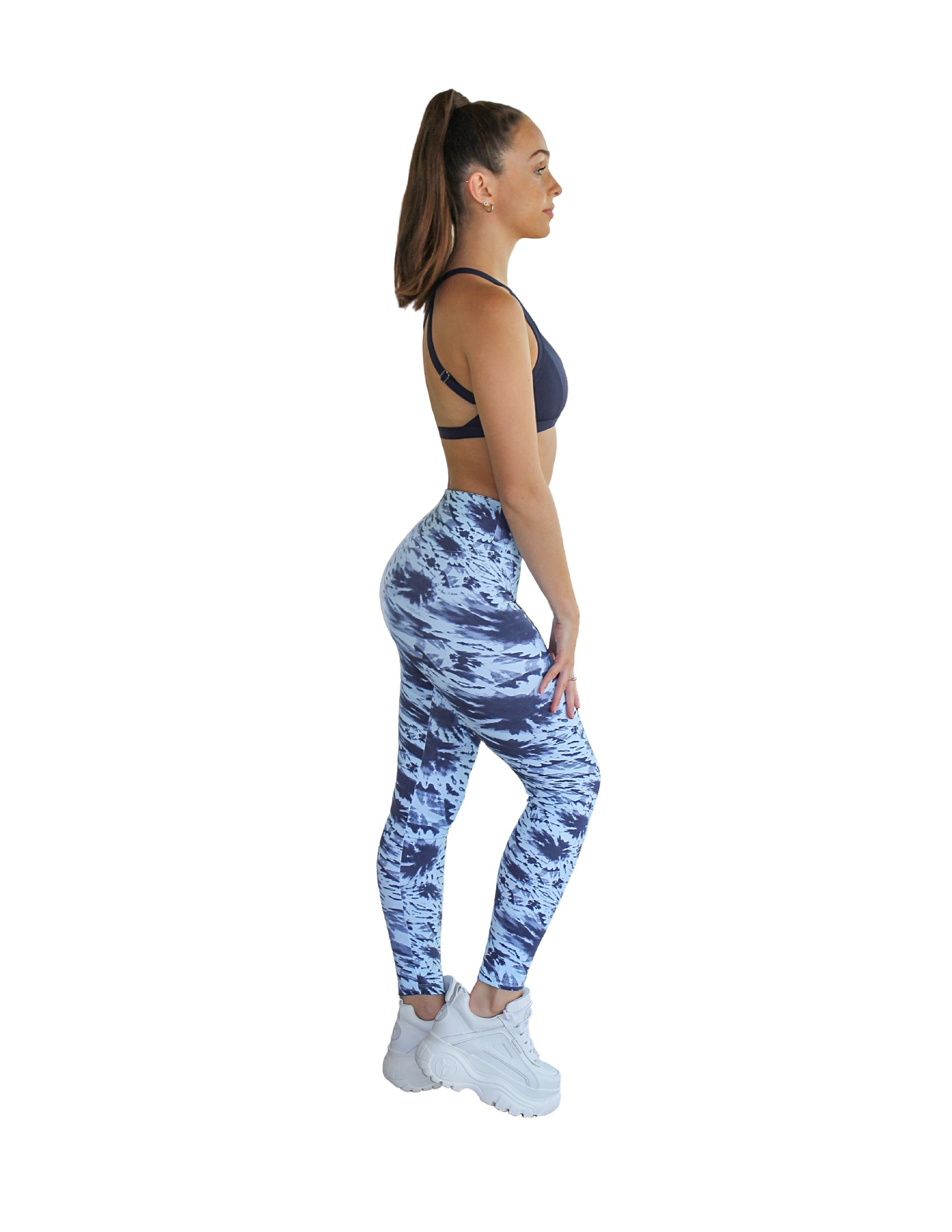 Prema Seamless High Rise Yoga Leggings - Blue Tie Dye