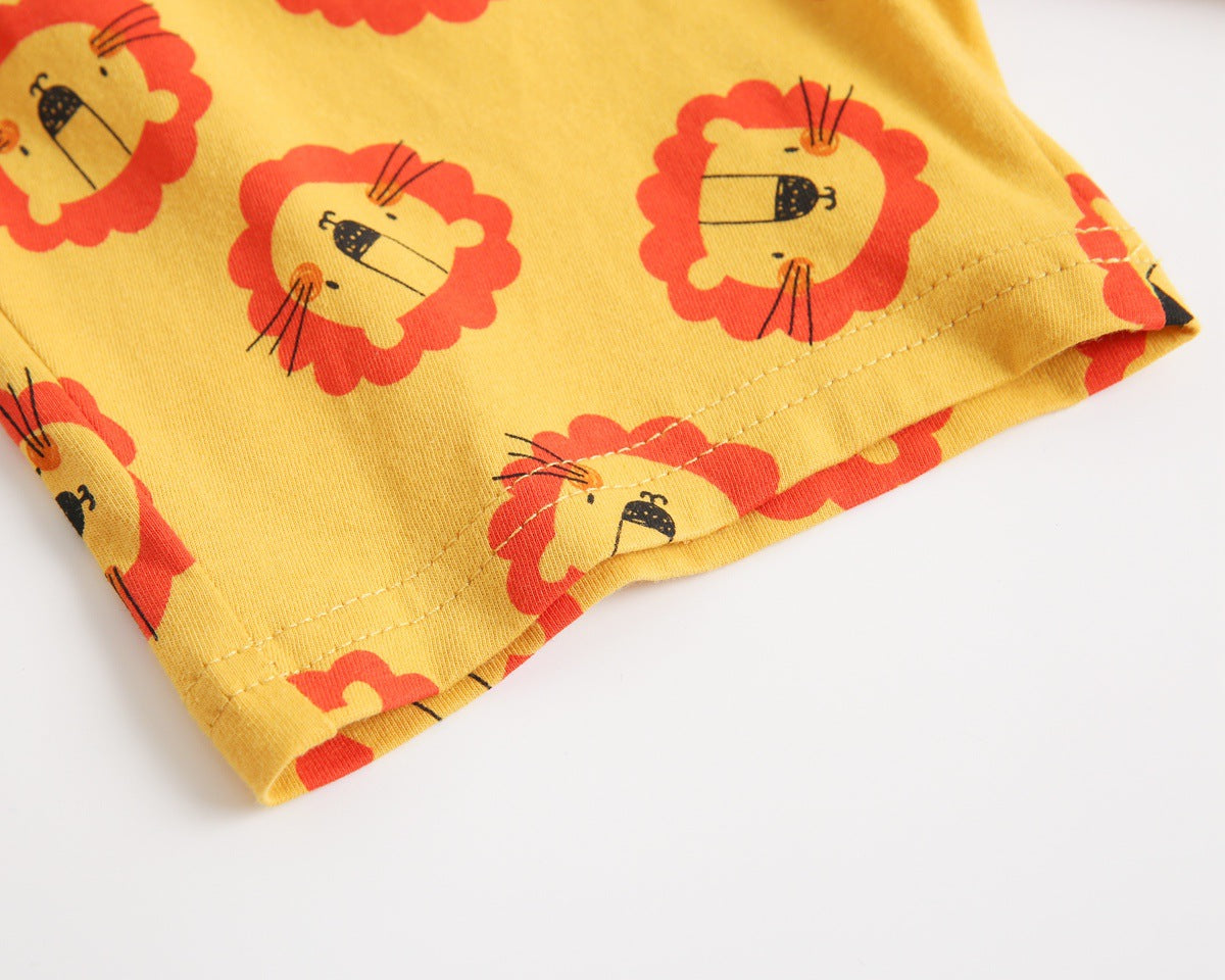 Baby Boy And Girl Animal Tiger Print Sleeveless Top Combo Shorts Sets