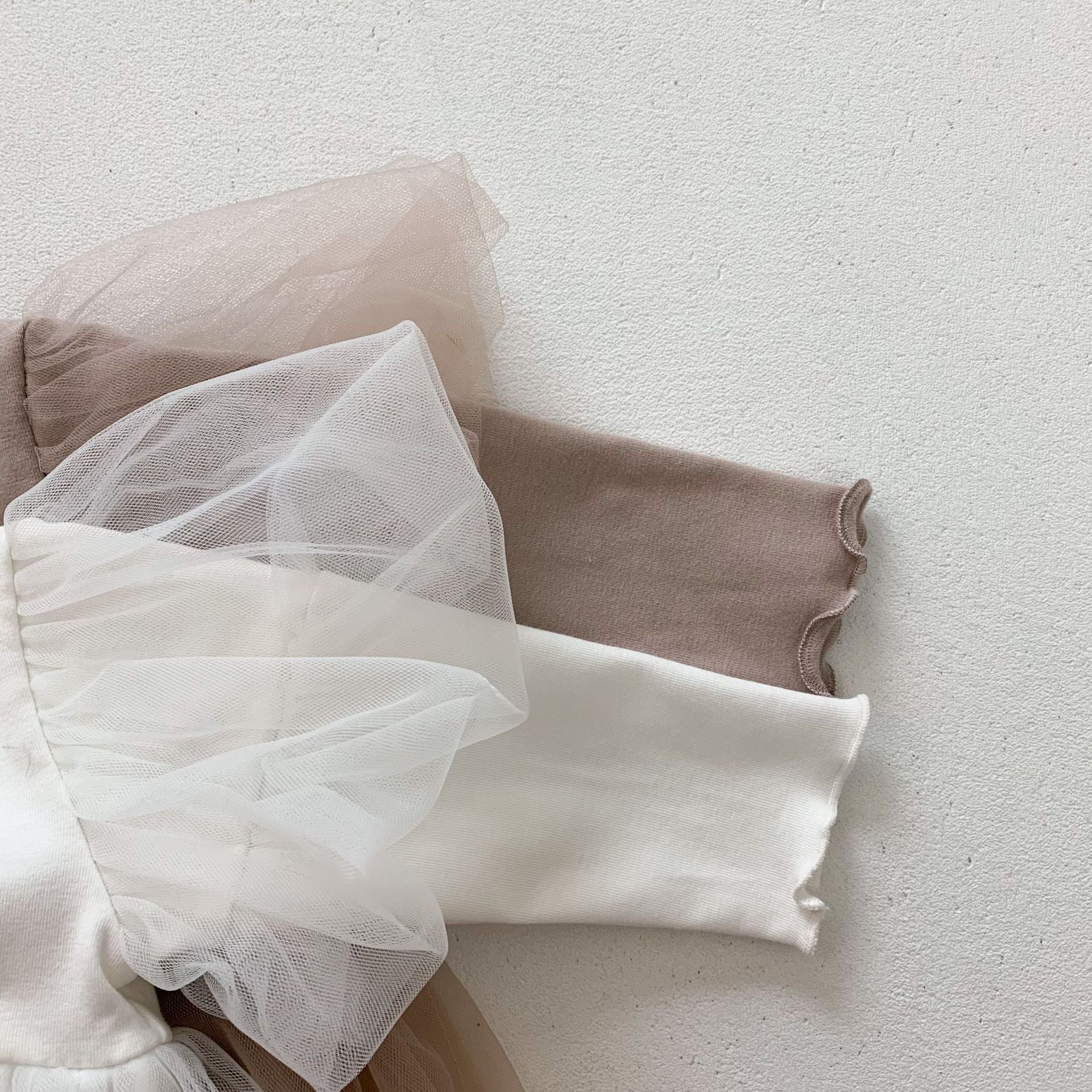 Baby Girl Mesh Tutu Skirt With Solid Top Dress In Spring