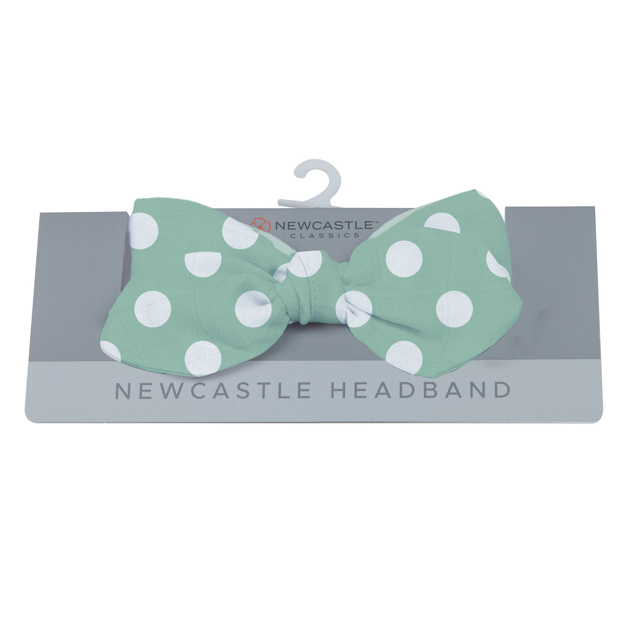 Jade Polka Dot Newcastle Headband, 100% cotton, Horses & Roses collection.