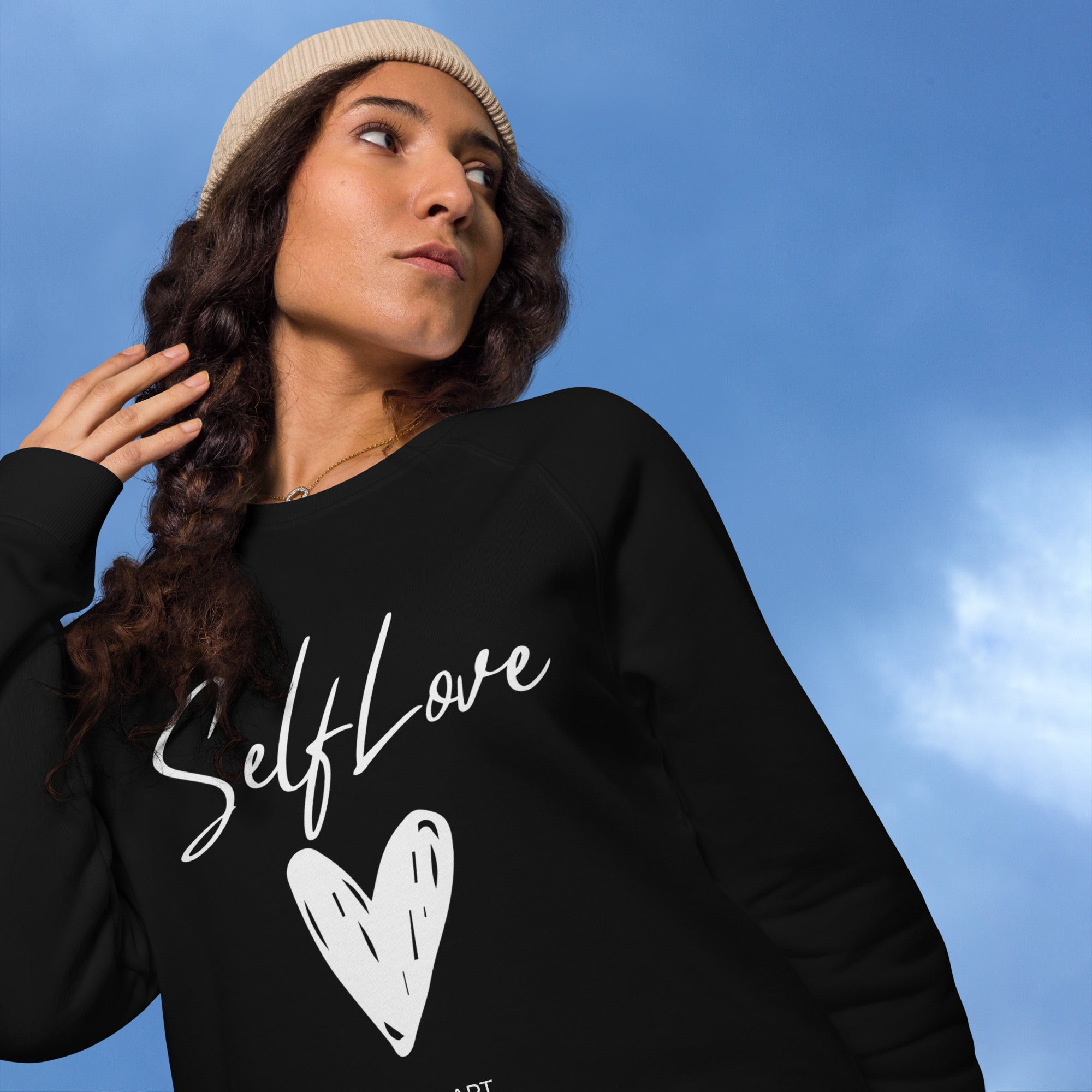 Organic sweatshirt SELF LOVE Unisex organic raglan sweatshirt