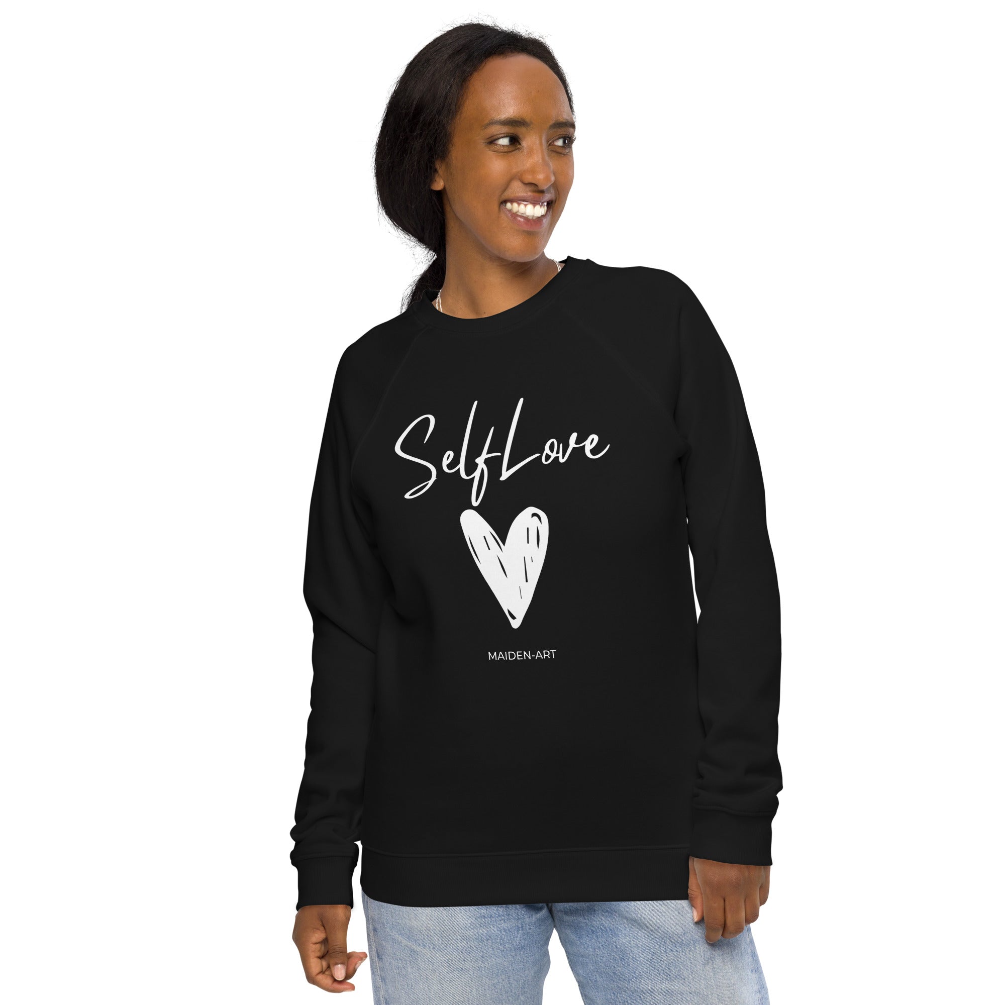 Organic sweatshirt SELF LOVE Unisex organic raglan sweatshirt