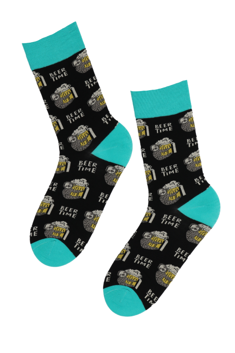 ROCCO black cotton socks with beer glasses