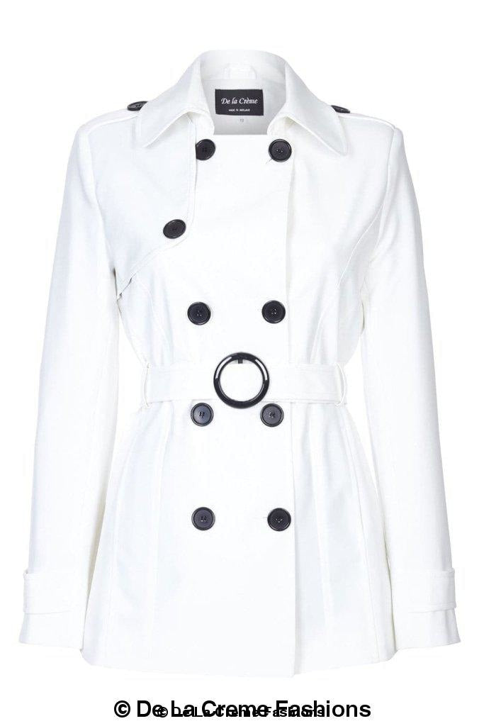 Womens Spring/Summer Double Breasted Short Belted Coat (1710-SP)