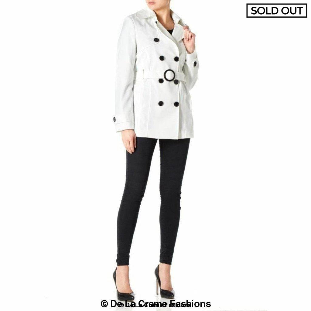 Womens Spring/Summer Double Breasted Short Belted Coat (1710-SP)