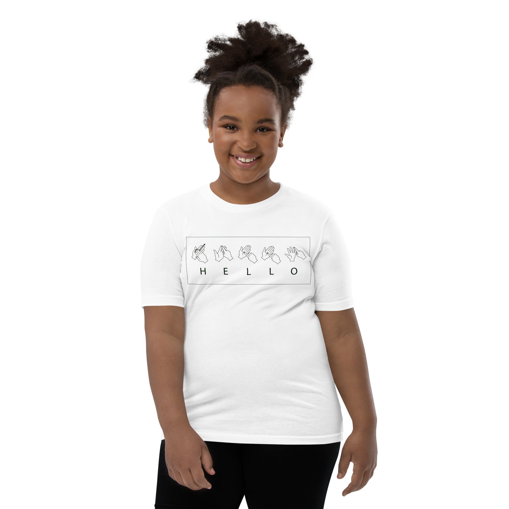 HELLO Sign Language Youth Short Sleeve T-Shirt
