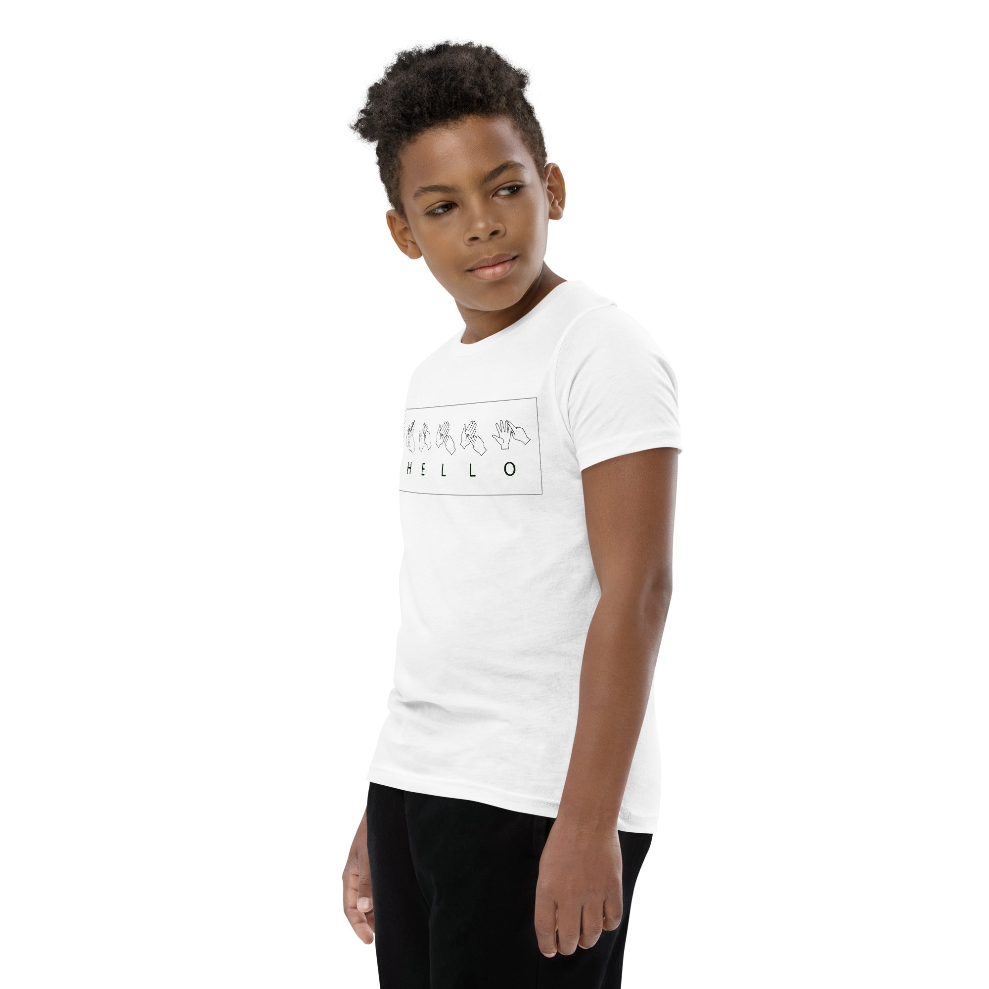 HELLO Sign Language Youth Short Sleeve T-Shirt
