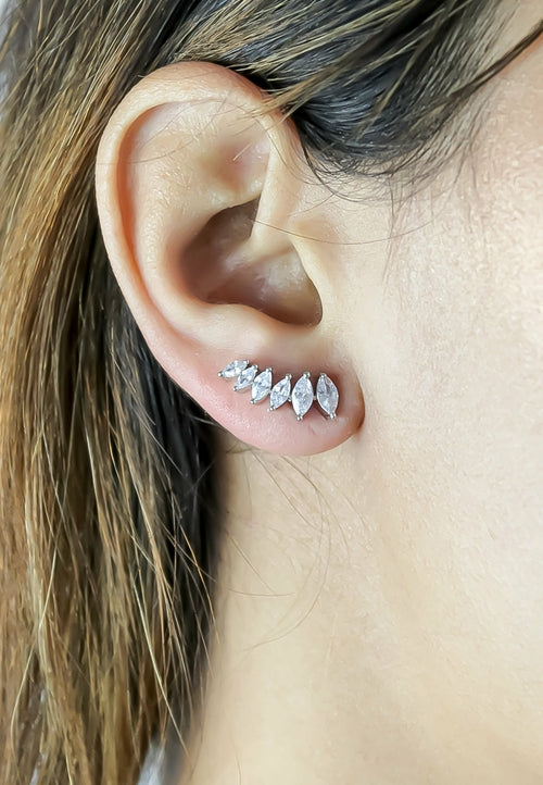 Silver Stepping Earrings