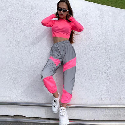 Hot 2021 Autumn and Winter New Sports Casual Mid-Waist Stitching