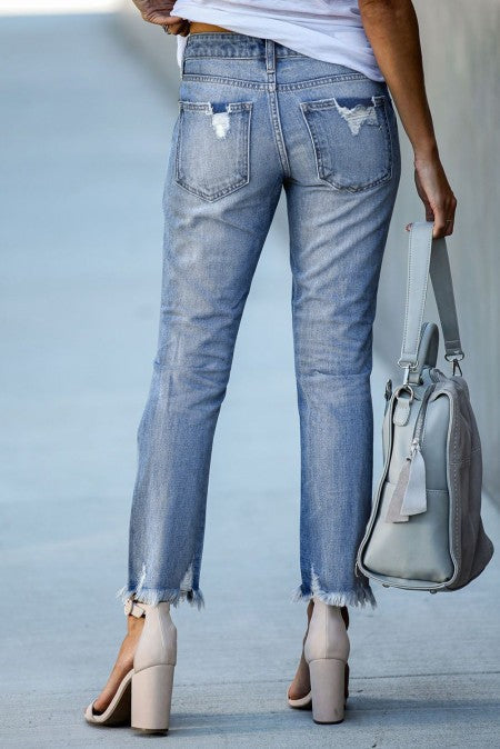 Jeans with slits Alexandria, white