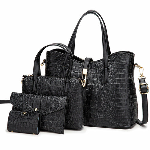 Solid Color Four-piece Handbags For Women&