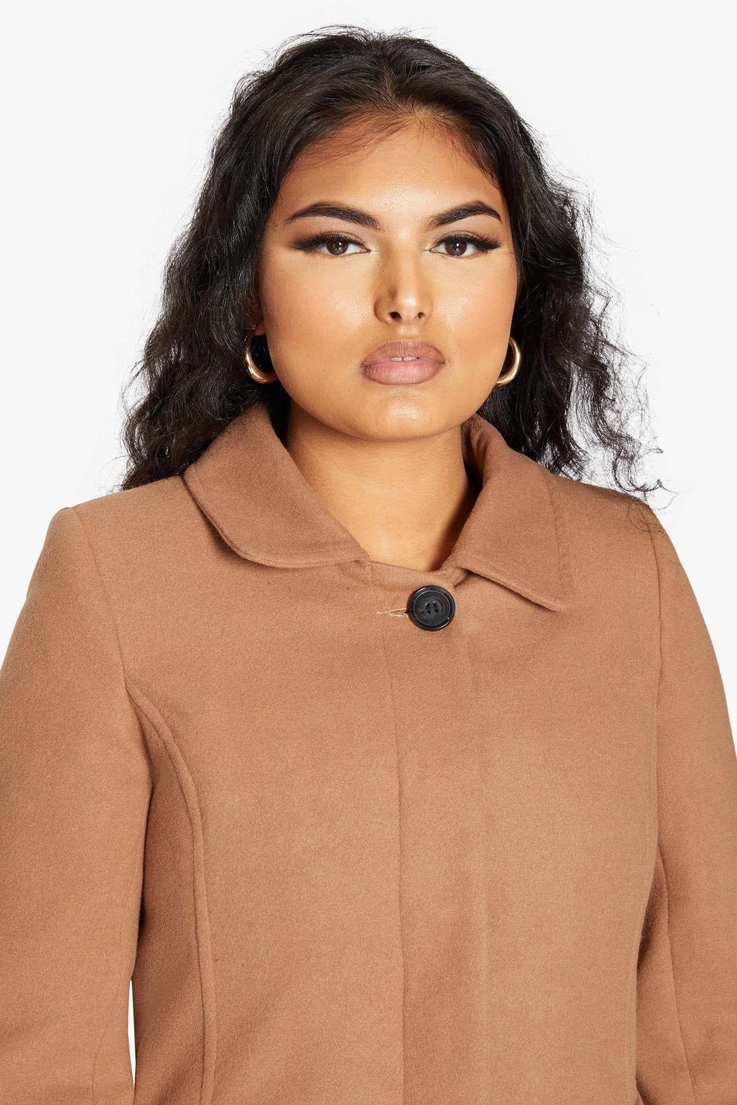 De La Creme Womens Wool Blend Hip Length Covert Coat