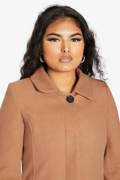 De La Creme Womens Wool Blend Hip Length Covert Coat