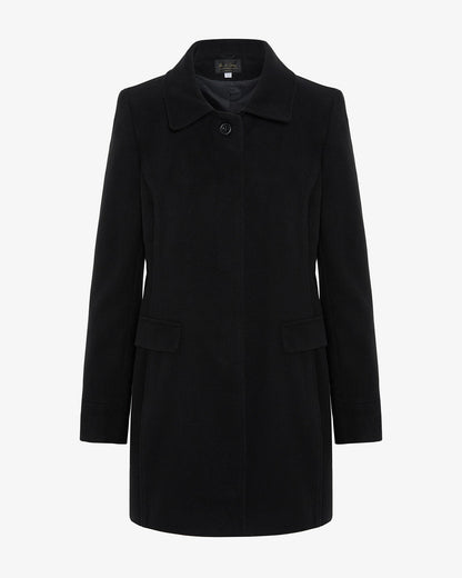 De La Creme Womens Wool Blend Hip Length Covert Coat