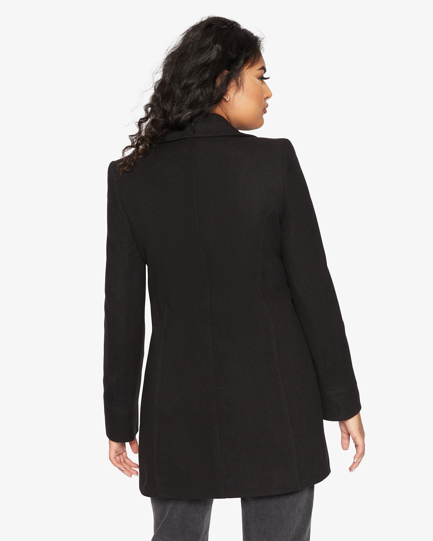 De La Creme Womens Wool Blend Hip Length Covert Coat