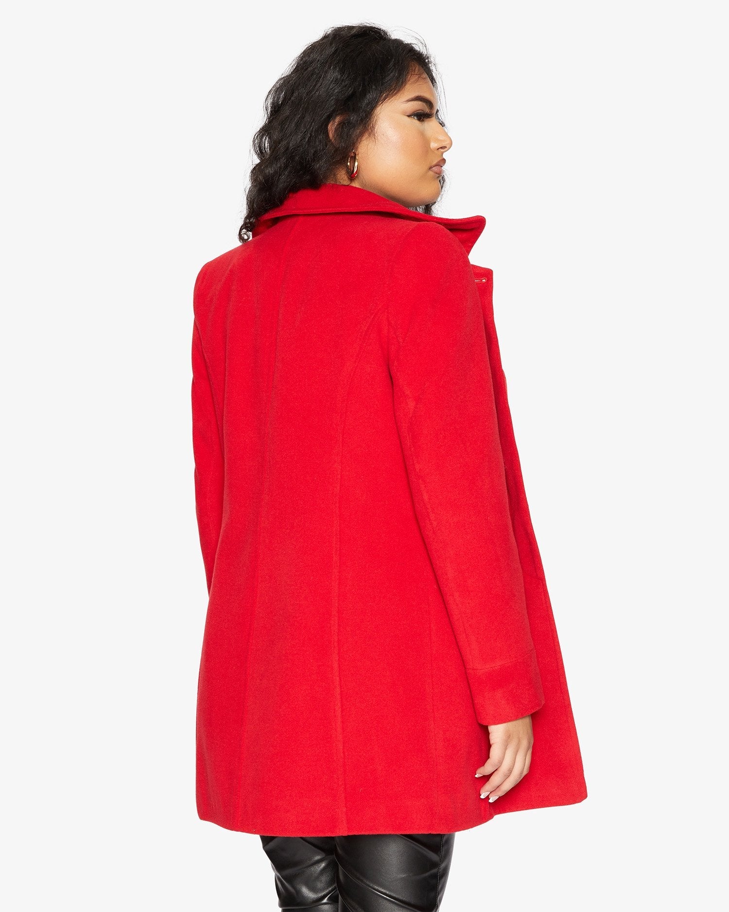 De La Creme Womens Wool Blend Hip Length Covert Coat