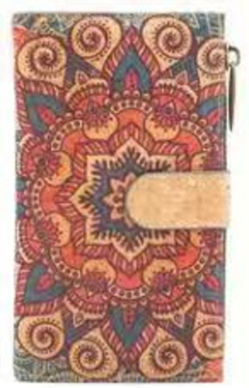 Cork wallet pattern women zipper card vegan wallet RFID BAGD-141