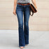 Mid Waist Washed Blue Jeans - RADA LONDON